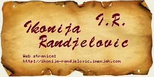 Ikonija Ranđelović vizit kartica
